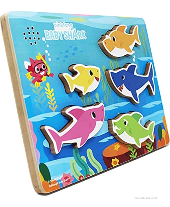 Pinkfong Baby Shark Chunky Wood Sound Puzzle Plays Baby Shark Song