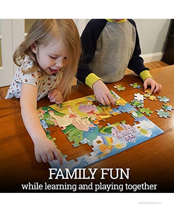 Princess and Unicorn Puzzle 72 Pieces Jigsaw Puzzle for Kids Great Gifts for 6 Year Old Girl 5 Year Old Girl or 8 Year Old Girl Fun Toy Puzzles for All Ages