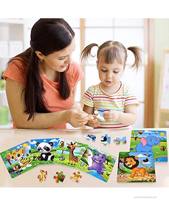 Puzzles for Kids Ages 3-5 Toddler Puzzles Set 20 Piece Wooden Jigsaw Puzzles for Toddler Children Learning Puzzles Set for Boys and Girls 6 Puzzles