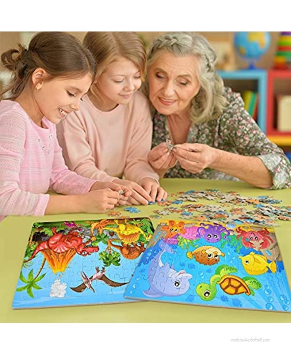 Puzzles for Kids Ages 4-8 Year Old 60 Piece Colorful Wooden Puzzles for Toddler Children Learning Educational Puzzles Toys for Boys and Girls 6 Puzzles