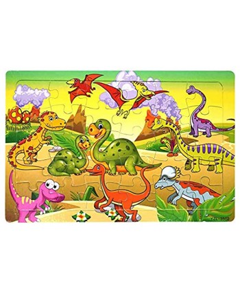 Wooden Jigsaw Puzzles Set for Kids Age 2-6 Year Old 30 Piece Colorful Wooden Puzzles for Toddler Children Learning Educational Puzzles Toys for Boys and Girls 4 Puzzles