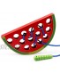 Coogam Wooden Lacing Watermelon Threading Toys Wood Block Puzzle Travel Game Early Learning Fine Motor Skills Montessori Educational Gift for Kids