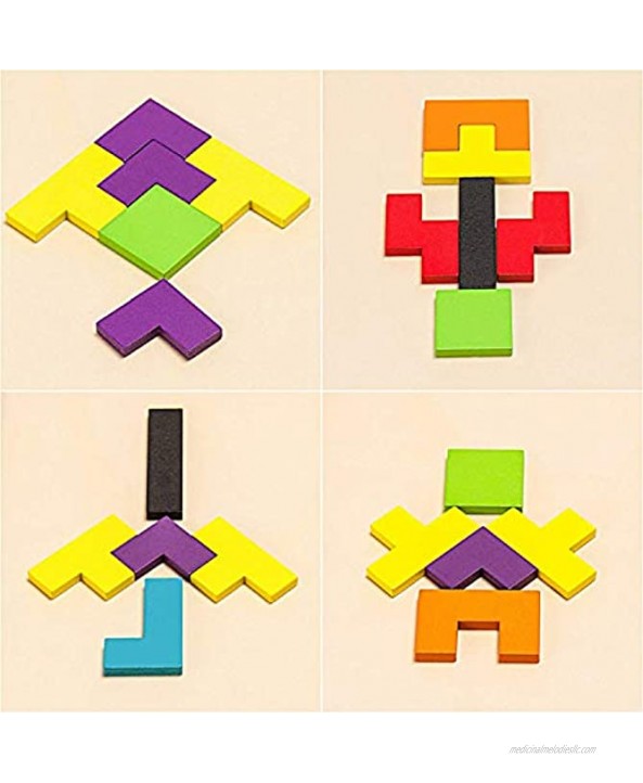 J.K-Toys Wooden Puzzle Brain Teasers Toy Tangram Jigsaw for Kids- Best Gifts