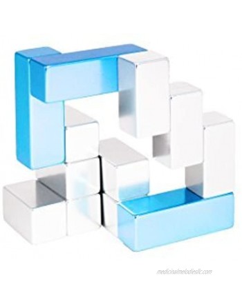 Playable ART Mini Metal Cube Silver-Blue