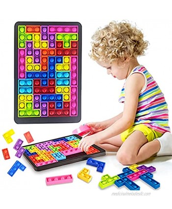 Puzzle Pop Fidget Sensory Toys Puzzles Brain Teasers Toy Colorful Jigsaw Game Push Bubble Sensory Fidget Toys Needs Stress Relief Squeeze Toys for Kids Adult