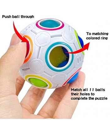Rainbow Puzzle Ball with 11 Rainbow Colors Puzzle Ball with Pouch Color-Matching Puzzle Game Fidget Toy Stress Reliever Rainbow Puzzle Ball Brain Teaser for Kids and Adults