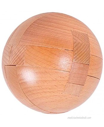 YUNTENG Handmade Wooden Puzzle Magic Ball Brain Teasers Toy Big Wooden Ball Lock Logic Puzzle Intelligence Game Sphere Puzzles for Adults Kids