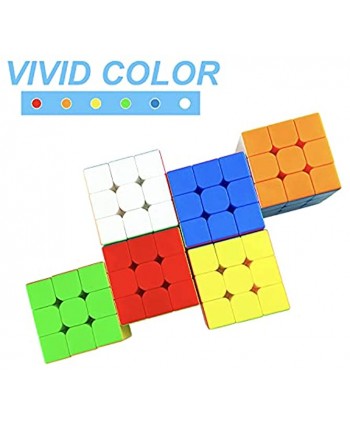 6 Pack Speed Cube Set Stickerless Cube Easy Smooth Turning Professional 3X3X3 Speed Cube Party Favors Puzzle Toys for Children Adults and All Ages