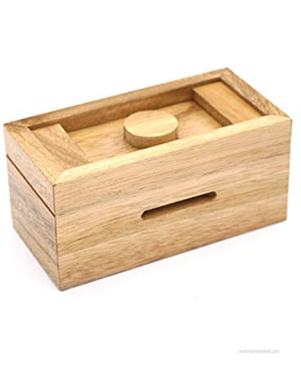 A Gift Cash Box with Secret Compartments in Designs of Wood for Money Puzzle Gift Boxes to be a Surprise Money Wooden Box Holder and Challenging Puzzle Brain Teasers for Adults and Kids