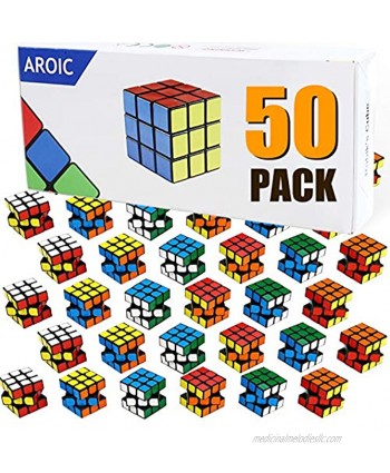 AROIC 50 Pack Mini Cubes Puzzle Toys Stress Relief Toys Cube Party Favors，Birthday Party Gifts,Party Supplies for Boys and Girls.