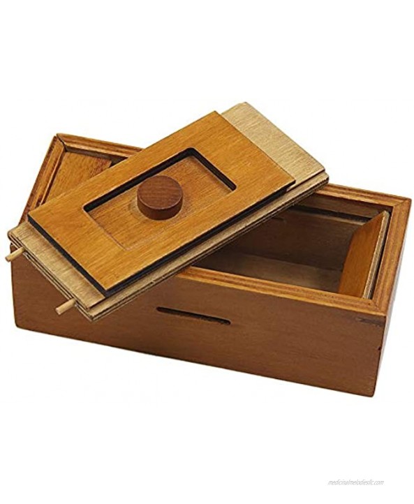 ATDAWN Puzzle Gift Case Box with Secret Compartments Wooden Money Box to Challenge Puzzles Brain Teasers for Adults