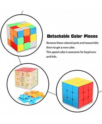 BeiyoQSZ Speed Cube 3x3 Fidget Cube Toy Stickerless Smooth Turning 3x3x3 Magic Speed Cube Puzzles Cube Toys for Kids Adult 56mm