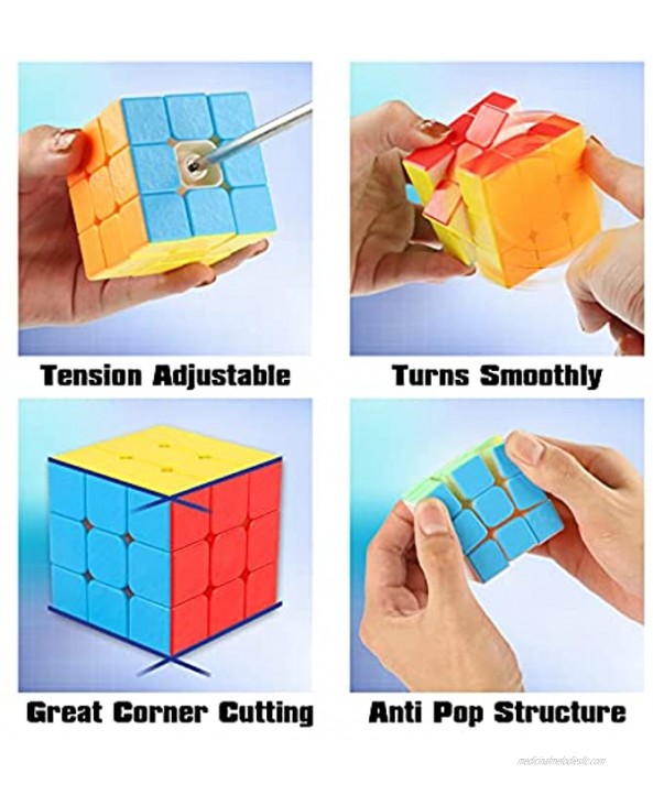 BeiyoQSZ Speed Cube 3x3 Fidget Cube Toy Stickerless Smooth Turning 3x3x3 Magic Speed Cube Puzzles Cube Toys for Kids Adult 56mm