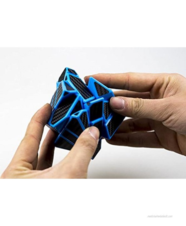 Cuberspeed Ghost 3x3 Blue Magic Cube 3x3 Ghost 3x3x3 Speed Cube with Black Carbon Fiber Stickers