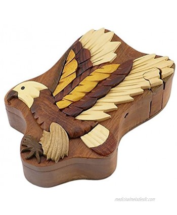 Flying Eagle Secret Handcrafted Wooden Puzzle Box