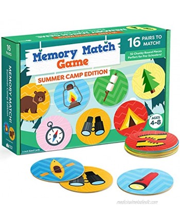 Matching Memory Game for Kids 32pc Summer Camp Concentration Memory Card Games for Children Preschool Toddler Memory Games for Kids 3-5 3 4 5 and Up Boys and Girls