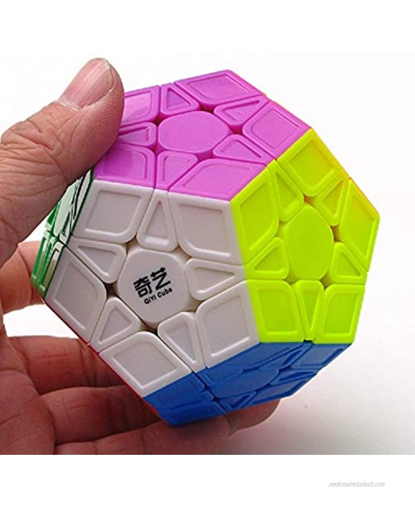 Megaminx Speed Cube Qiyi Stickerless 3x3x3 Pentagonal Speed Cube Dodecahedron Magic Cube Puzzle