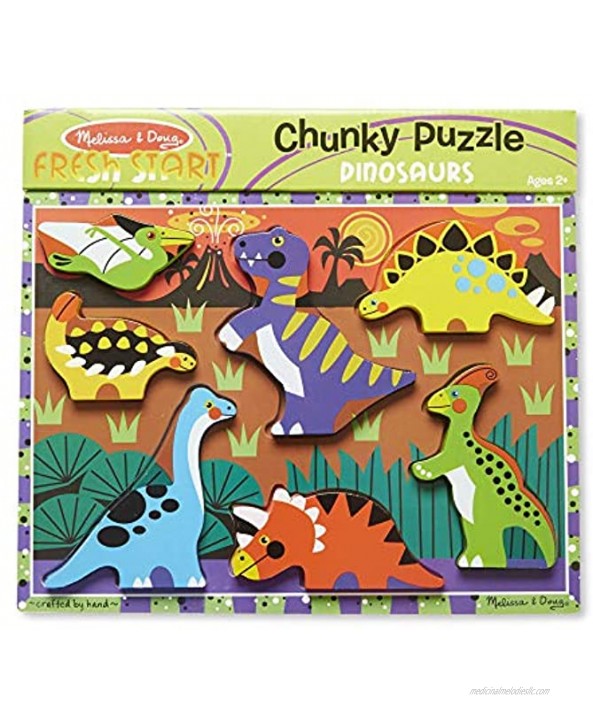 Melissa & Doug Dinosaur Wooden Chunky Puzzle 7 pcs