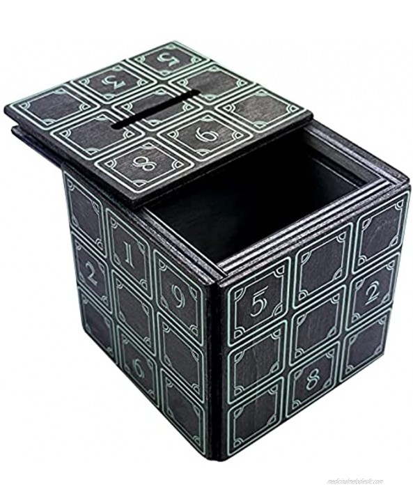 Puzzle Box Enigma Magic Cube Money and Gift Holder in a Wooden Trick Lock with Hidden Compartment Piggy Bank Brain Teaser Game