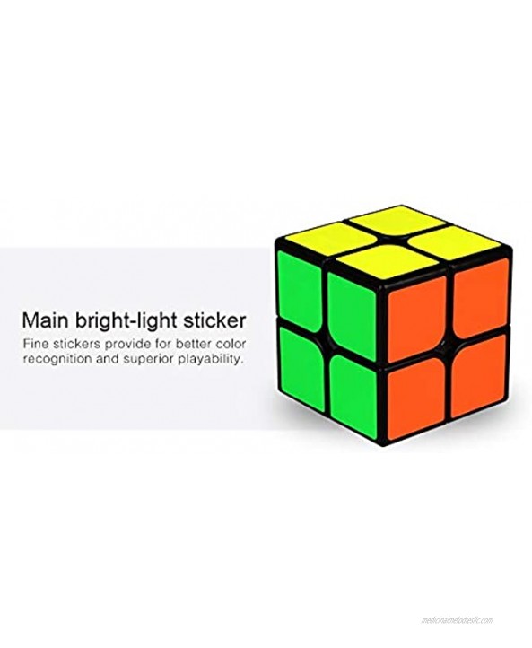 Qiyi Qidi Speed Cube 2x2- Smooth Bright-Light StickerClassic Colors 2x2x2 Puzzles Toys The Most Educational Toy to Effectively Improve Child's Concentration and responsiveness.