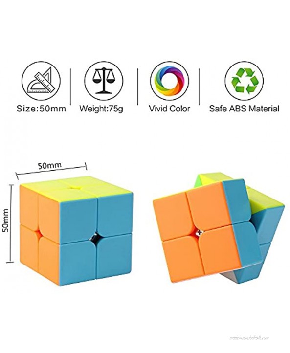 Speed Cube: Roxenda Profession 2x2x2 Speed Cube Fast Smooth Turning Solid Durable & Stickerless Frosted Best 3D Puzzle Magic Toy Turns Quicker Than Original
