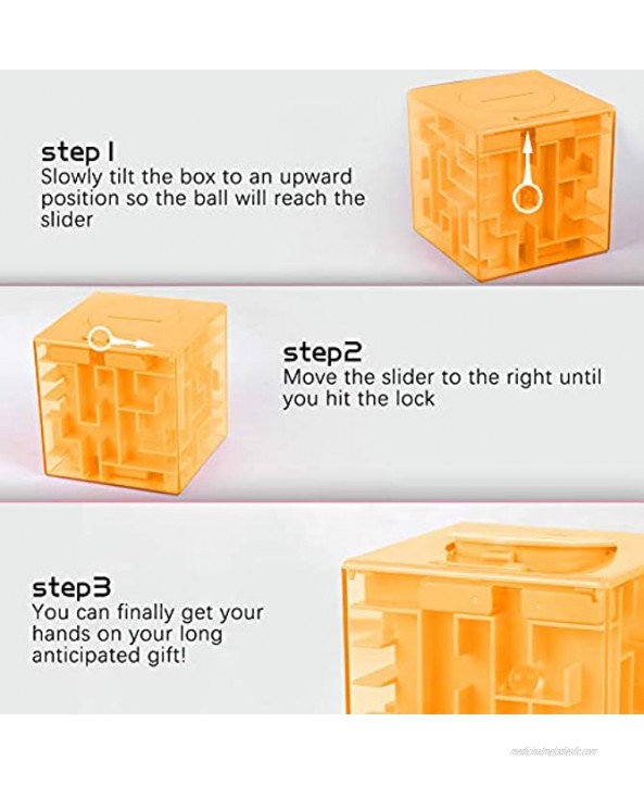 ThinkMax Money Maze Puzzle Box for Kids and Adults Unique Way to Give Gifts for People You Love Fun and Inexpensive Game Challenge for Children Birthday Christmas Gag Gifts 4 Pack