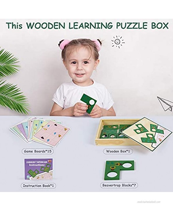 VATOS Wooden Puzzle Game for Kids Brain Teaser Puzzles for Kids 3 4 5 6 7 8 Years Old Brain Game Logic Game Intelligence Jigsaw STEM Montessori Learning Toy for Boys Girls Pre-School Educational Toy