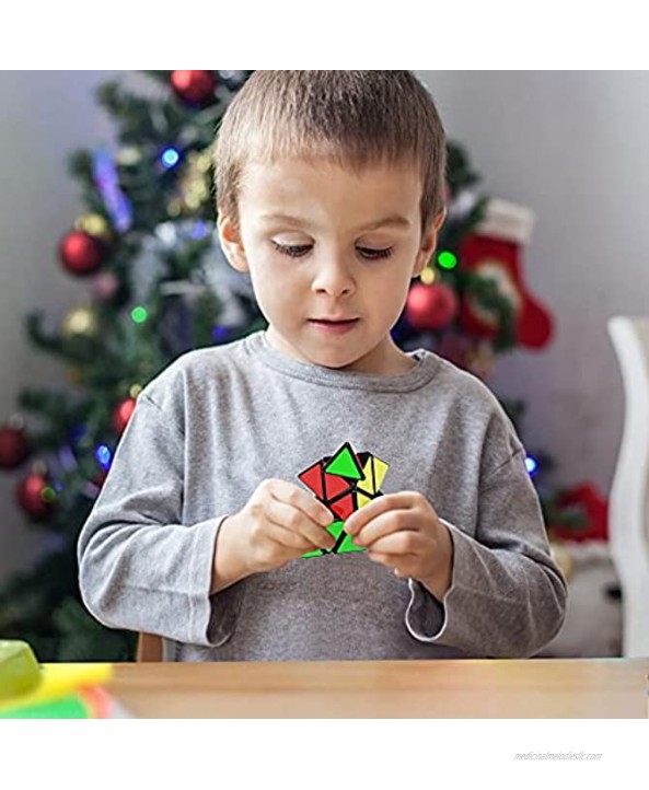 Vdealen Speed Cube Set Puzzle Cube Bundle Fidget Ball 2x2 3x3 4x4 Pyraminx Megaminx Rainbow Snake Magic Cube Smooth Cube Game Toys Gift for Kids & Adults