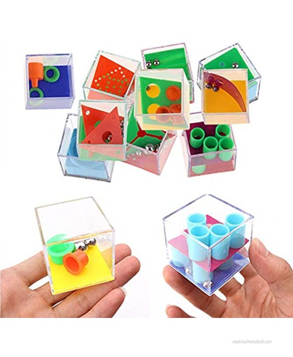 WEKITY Mini Cube Puzzle Box Set Brain Game 24PCS Maze Puzzle Box 3D Three-Dimensional Ball Maze Funny and Cool Brain Teasers for Kids-Safe for Boys Girls Teens Party Favors