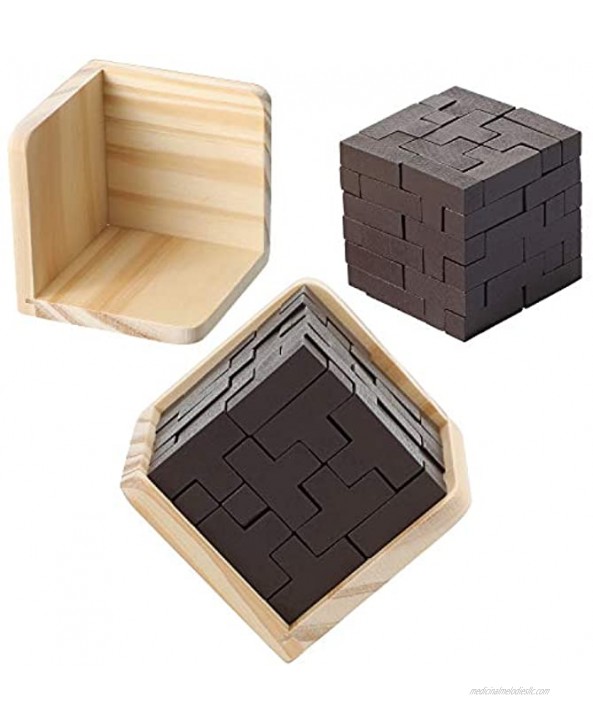 Wooden Brain Teaser Puzzle 1 Piece Wooden Brain Teaser Puzzle Cube 1 Piece Puzzle Wooden Ball 1 Piece Teasers Hexagon Tangram Puzzle for Intellectual Game Entertaining and Educational Tools