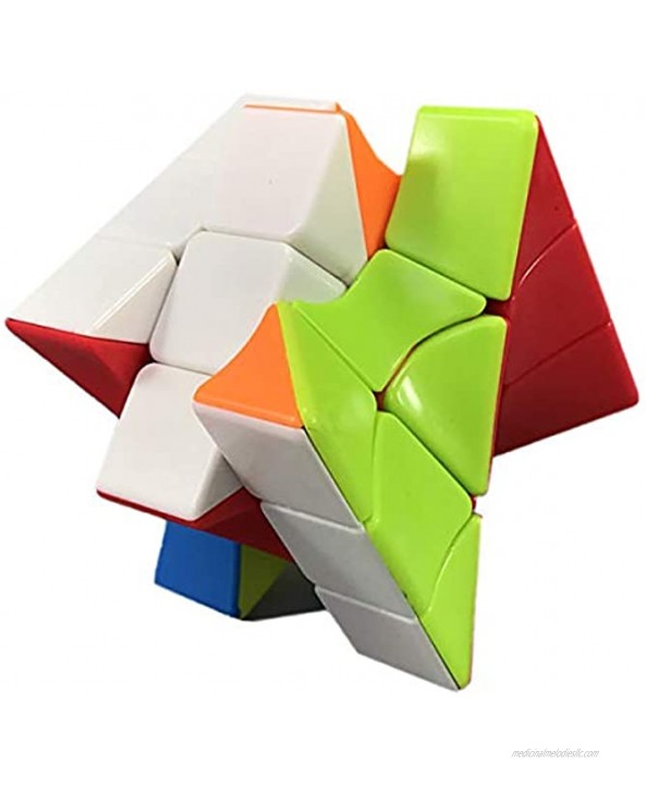 YUNTENG Cube Twist 3x3 Stickerelss Speed Cube Vivid Color Magic Puzzle Toys
