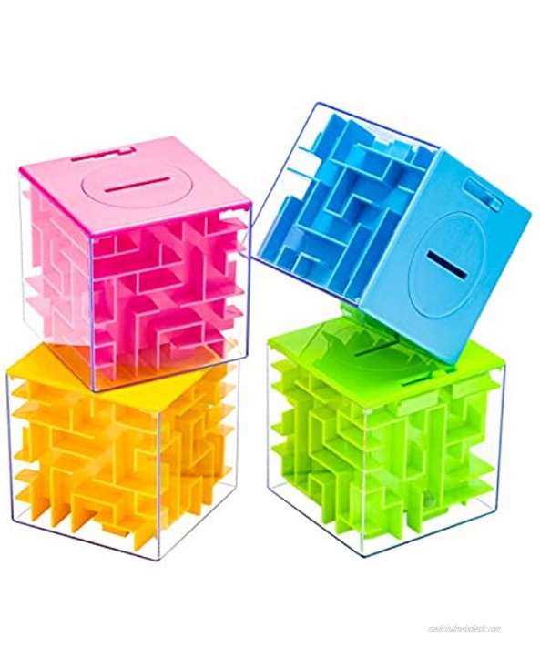 ZPISF 4 Pack Money Maze Puzzle Box Perfect Money Holder Puzzle and Brain Teasers for Kids and Adults