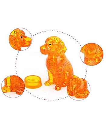 3D Crystal Puzzle Dog DIY Crystal Blocks Puzzle Toy Children Creative Gift Fun Toy 14 Years and up（Yellows）