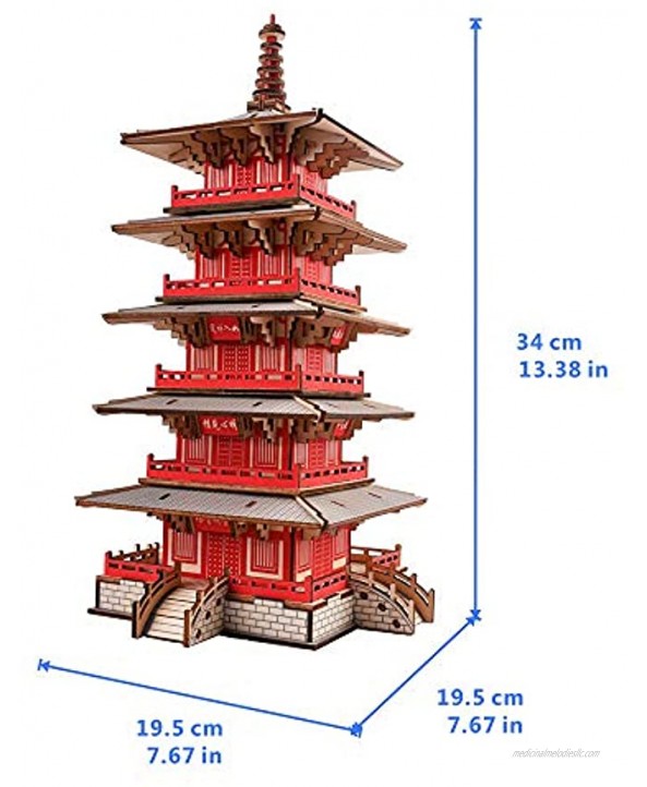 3D Puzzle,Hanshan Temple,Balody World Famous Architecture Blocks Toy,Assembly Wooden Home Decors Adult Craft Kits World Famous Buildings Model,Challenge for Adults Children,Birthday Gift216 pcs