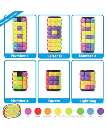 3D Puzzles Decompression Magic Cubes DIY Cylinder Puzzle 4 Layers + 8 Layers