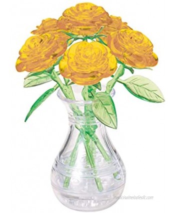BePuzzled BEPUA Std. Crystal Puzzle- Roses in a Vase Yellow