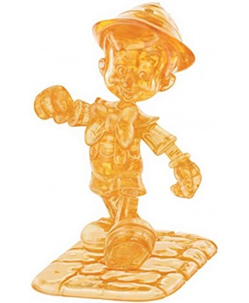 BePuzzled Original 3D Crystal Jigsaw Puzzle Disney Pinocchio Brain Teaser Fun Decoration for Kids Age 12 and Up Gold 38 Pieces Level 1