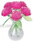 BePuzzled Original 3D Crystal Jigsaw Puzzle Pink Roses in Vase DIY Assembly Brain Teaser Fun Model Toy Gift Flower Decoration for Adults & Kids Age 12 and Up 47 Pieces Level 1