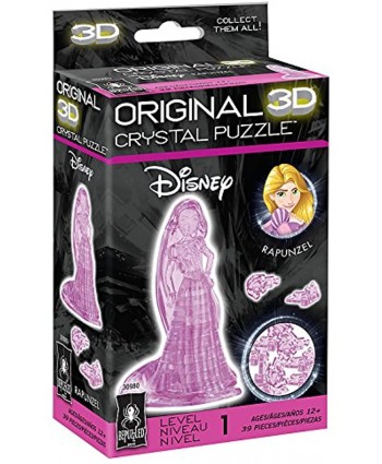 BePuzzled Original 3D Crystal Jigsaw Puzzle Rapunzel Disney Tangled Brain Teaser Fun Decoration for Kids Age 12 and Up Purple 39 Pieces Level 1