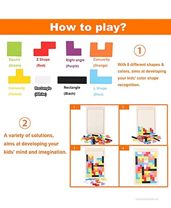 Brain Teaser Puzzles Wooden Toys Kids Puzzle Number Slide Puzzle 3D Russian Building Toy Shape Jigsaw Puzzles STEM Educational Toy Wood Tangram for Kids 3 4 5 6 7 Years Old