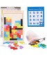 Brain Teaser Puzzles Wooden Toys Kids Puzzle Number Slide Puzzle 3D Russian Building Toy Shape Jigsaw Puzzles STEM Educational Toy Wood Tangram for Kids 3 4 5 6 7 Years Old