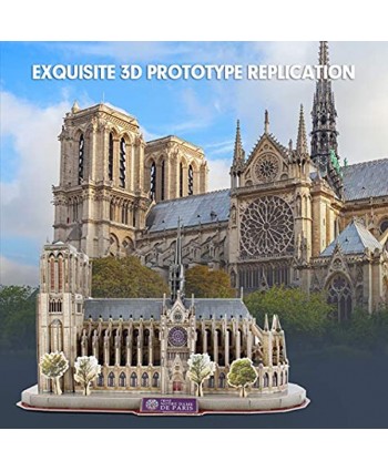 CubicFun National Geographic 3D Puzzle for Adults Kids Notre Dame de Paris Model Kits France Architecture Gothic Cathedral Model Building Puzzles with Booklet Gifts for Woman Men 128 Pieces