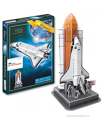 Liberty Imports 3D Puzzle DIY Model Set Worlds Greatest Architecture Jigsaw Puzzles Building Kit Space Shuttle Discovery