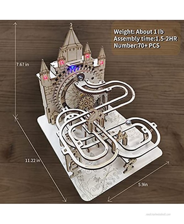 Music Park 3D Wooden Puzzles for Adults & Teenagers Machine Marble Run Wood Model Building Kits Science Educational Toys for Kids Gift Age14+