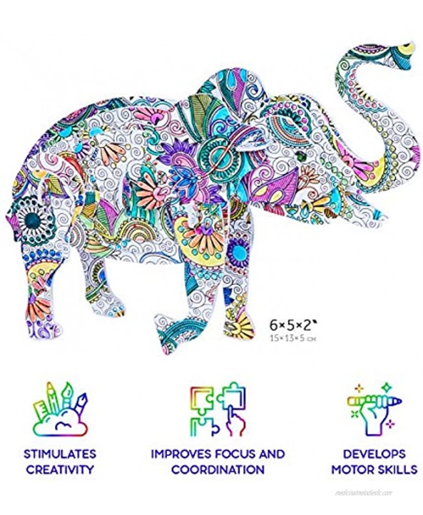 Puzzles for Kids 3D Puzzle Gift Set for Coloring with 6 Animals Arts and Crafts for Girls and Boys Ages 7 8 9 10 11 12 Fun Art Creative DIY Project Kit 6 Pack with Pen Markers