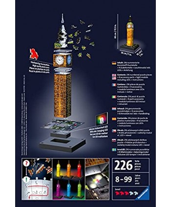 Ravensburger Big Ben Night Edition 216 Piece 3D Jigsaw Puzzle for Kids and Adults Easy Click Technology Means Pieces Fit Together Perfectly