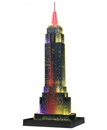 Ravensburger Empire State Building Night Edition 216 Piece 3D Jigsaw Puzzle for Kids and Adults Easy Click Technology Means Pieces Fit Together Perfectly