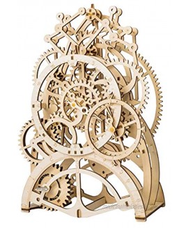 ROKR 3D Wooden Puzzle Clock 166pcs Self-Assembly Building Model Kit for Adult -Brain Teaser Educational Engineering Toy- Gift for Teens&Adults Pendulum Clock