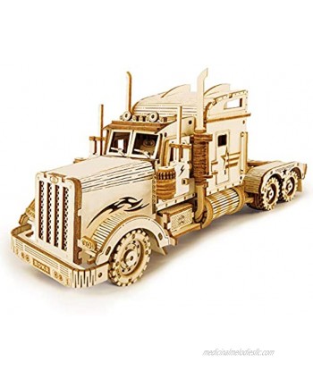 ROKR 3D Wooden Puzzle for Adults-Mechanical Car Model Kits-Brain Teaser Puzzles-Vehicle Building Kits-Unique Gift for Kids on Birthday Christmas Day1:40 ScaleMC502-Heavy Truck