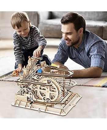 ROKR 3D Wooden Puzzle for Adults Model Kit Marble Run Craft Set Educational Toy Building Engineering Set Christmas Birthday Thanksgiving Day Gift for Boys Girl Kids Age 14+LG501-Waterwheel Coaster